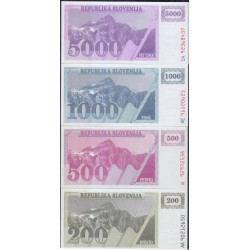 Словения 1- 5000 толаров 1992 года, Комплект из 10 выпущенных в обращение банкнот, РЕДКОСТЬ! (Slovenia 5000 tolars 1992) P 1-10: UNC