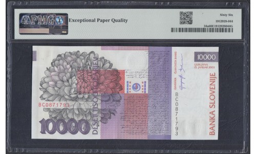 Словения 10000 толаров 2003 (Slovenia 10000 tolars 2003) P 34a: UNC PMG 66 EPQ