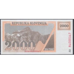 Словения 2000 толаров б/д (1992) (Slovenia 2000 tolars ND  (1992)) P 9A : Unc