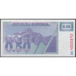 Словения 0.5 и 2000 толаров 1990, (1992) пара (Slovenia 0.5 and 2000 tolars 1990, (1992) couple) P 1A, 9A : Unc