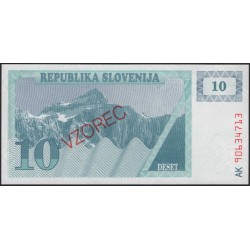 Словения 10 толаров 1990 образец (Slovenia 10 tolars 1990 specimen) P 4s1 : Unc