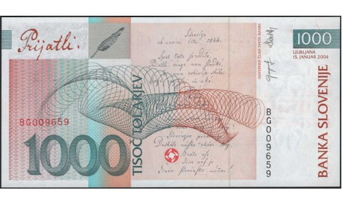 Словения 1000 толаров 2004 (Slovenia 1000 tolars 2004) P 32b : Unc