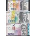 Словения комплект 100, 1000 и 10000 толаров 2000 года 10 лет Банка Словении, Юбилейные(Slovenia 100, 1000 and 10000  tolars )) P 25, 26, 27: UNC