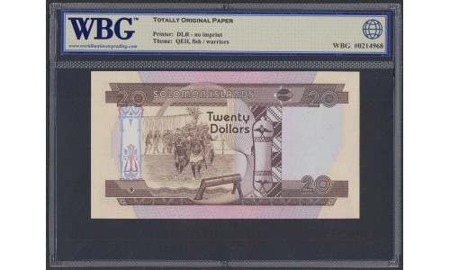 Соломоновы Острова 20 долларов 1981 года (Solomon Islands 20 dollars 1981) P 8: UNC WBG 66 TOP