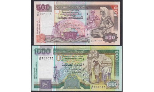Шри Ланка 10, 20, 50,100, 100, 500 и 1000 рупий 1992 года, РЕДКИЙ КОМПЛЕКТ (Sri Lanka 100 rupees 1992) P 102b, 103b, 104b, 105b, 105A? 106b, 107b: UNC