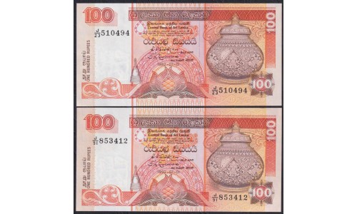 Шри Ланка 10, 20, 50,100, 100, 500 и 1000 рупий 1992 года, РЕДКИЙ КОМПЛЕКТ (Sri Lanka 100 rupees 1992) P 102b, 103b, 104b, 105b, 105A? 106b, 107b: UNC