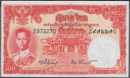 Таиланд 100 бат б\д (1955 год) (Thailand 100 bat ND (1955 year)) P 78d(4-4) : Unc