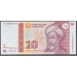 Таджикистан 10 сомони 1999(2010) года, CJ 9823273 (Tajikistan 10 somoni 1999) P 16b: UNC--