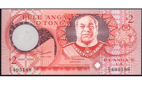 Тонга 2 па'анга 1995 года, префикс C/3 (Tonga 2 pa'anga 1995) P 32c : UNC