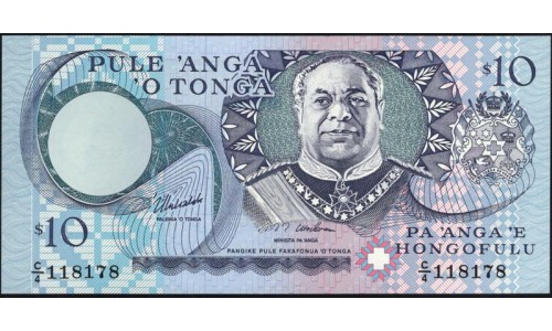 Тонга 10 па'анга 1995 года, префикс C/4 (Tonga 10 pa'anga 1995) P 34d : UNC
