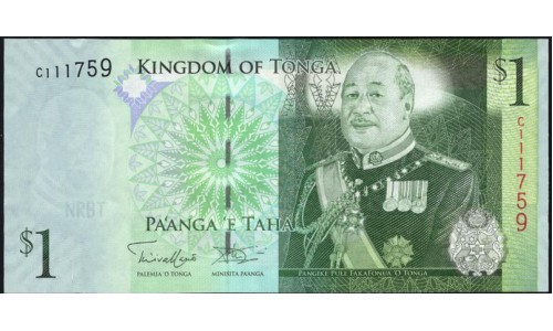 Тонга 1 па'анга 2009 года (Tonga 1 pa'anga 2009) P 37(2): UNC