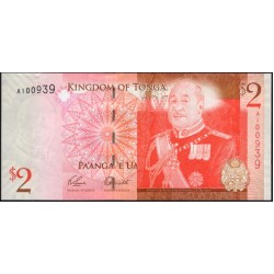 Тонга 2 па'анга 2009 года (Tonga 2 pa'anga 2009) P 38(1): UNC