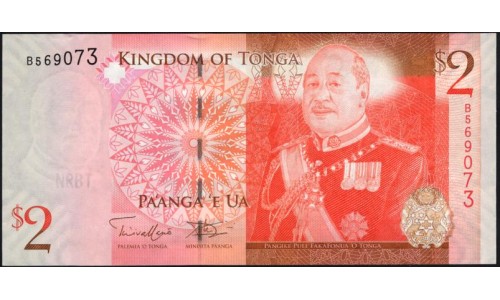 Тонга 2 па'анга 2009 года (Tonga 2 pa'anga 2009) P 38(2): UNC