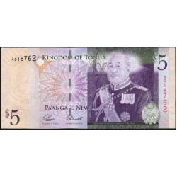 Тонга 5 па'анга 2009 года (Tonga 5 pa'anga 2009) P 39(1): UNC