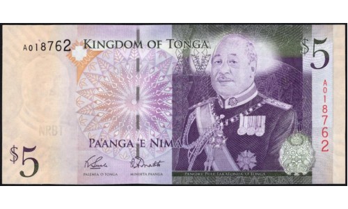 Тонга 5 па'анга 2009 года (Tonga 5 pa'anga 2009) P 39(1): UNC