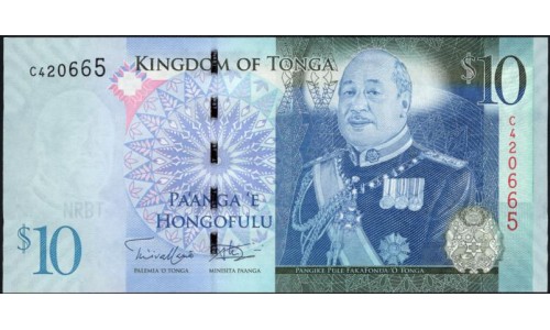 Тонга 10 па'анга 2009 года (Tonga 10 pa'anga 2009) P 40(2): UNC