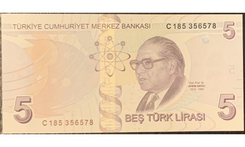 Турция 5 лир 1970 (2009) год (Turkey 5 lira 1970 (2009) year) P 222c : Unc