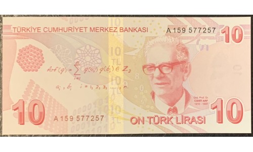 Турция 10 лир 1970 (2009) год (Turkey 10 lira 1970 (2009) year) P 223a : Unc