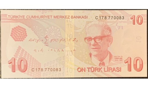 Турция 10 лир 1970 (2009) год (Turkey 10 lira 1970 (2009) year) P 223c : Unc