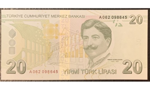 Турция 20 лир 1970 (2009) год (Turkey 20 lira 1970 (2009) year) P 224a : Unc