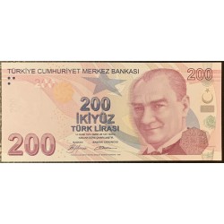 Турция 200 лир 1970 (2009) год (Turkey 200 lira 1970 (2009) year) P 227a : Unc