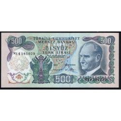 Турция 500 лир 1970 (1971) год (Turkey 500 lira 1970 (1971) year) P 190d(1): Unc