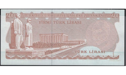Турция 20 лир 1970 (1974) год (Turkey 20 lira 1970 (1974) year) P 187a : Unc