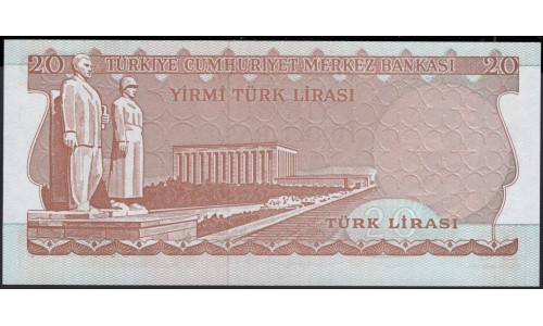 Турция 20 лир 1970 (1974) год (Turkey 20 lira 1970 (1974) year) P 187b : Unc