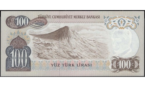 Турция 100 лир 1970 (1979) год (Turkey 100 lira 1970 (1979) year) P 189(2) : Unc