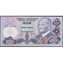 Турция 1000 лир 1970 (1979) год (Turkey 1000 lira 1970 (1979) year) P 191(2) : Unc