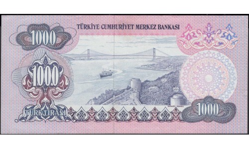 Турция 1000 лир 1970 (1979) год (Turkey 1000 lira 1970 (1979) year) P 191(2) : Unc