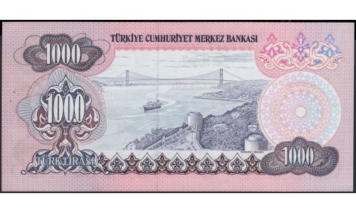 Турция 1000 лир 1970 (1979) год (Turkey 1000 lira 1970 (1979) year) P 191(3) : Unc
