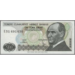 Турция 10 лир 1970 год (Turkey 10 lira 1970 year) P 193(2) : Unc