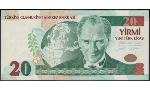 Турция 20 лир 1970 (2005) год (Turkey 20 lira 1970 (2005) year) ser # 040404 P 219 : Unc