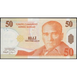 Турция 50 лир 1970 (2005) год (Turkey 50 lira 1970 (2005) year) P 220 : Unc