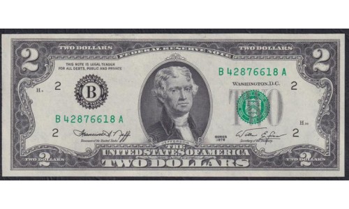 США 2 доллара 1976 года, Серия B (UNITED STATES OF AMERICA  2 Dollars 1976, Series B) P 461: UNC