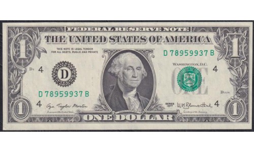 США 1 доллар 1977 года  (UNITED STATES OF AMERICA 1 Dollar 1977) P 462a: UNC