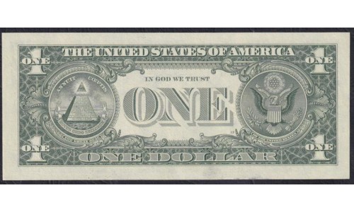 США 1 доллар 1993 г. Серия Е (UNITED STATES OF AMERICA 1 Dollar 1993, Seria E) P 490a: UNC