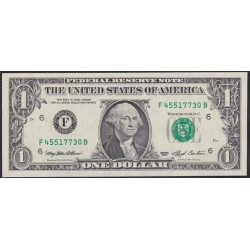 США 1 доллар 1993 г. Серия F (UNITED STATES OF AMERICA 1 Dollar 1993, Seria F) P 490a: UNC