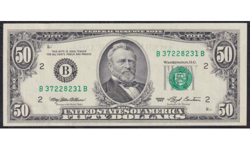 США 50 долларов 1993 г. Серия B (UNITED STATES OF AMERICA 50 Dollars 1993, Seria F) P 494: UNC