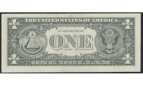 США 1 доллар 1995 г. Серия B (UNITED STATES OF AMERICA 1 Dollar 1995, Seria B) P 496a: UNC