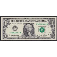 США 1 доллар 1995 г. Серия F (UNITED STATES OF AMERICA 1 Dollar 1995, Seria F) P 496a: UNC