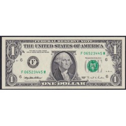 США 1 доллар 1995 г. Серия F (UNITED STATES OF AMERICA 1 Dollar 1995, Seria F) P 496a: UNC