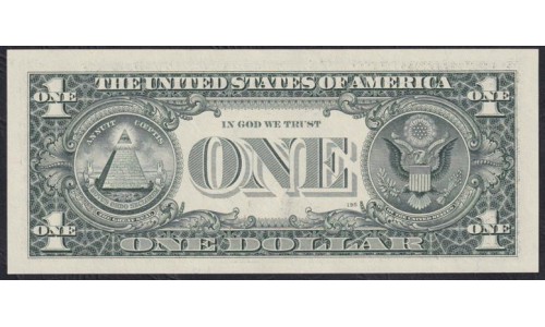 США 1 доллар 1995 г. Серия F (UNITED STATES OF AMERICA 1 Dollar 1995, Seria F) P 496a: UNC
