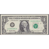 США 1 доллар 1995 г. Серия G (UNITED STATES OF AMERICA 1 Dollar 1995, Seria G) P 496a: UNC
