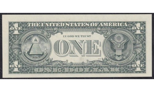 США 1 доллар 1995 г. Серия G (UNITED STATES OF AMERICA 1 Dollar 1995, Seria G) P 496a: UNC
