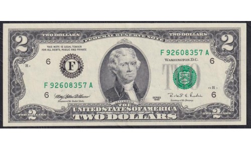 США 2 доллара 1995 года  (UNITED STATES OF AMERICA 2 Dollars 1995) P 497: aUNC
