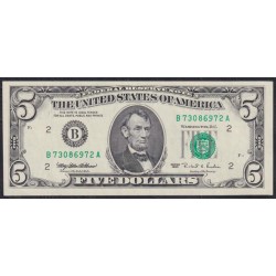 США 5 долларов 1995 г. Серия B (UNITED STATES OF AMERICA 5 Dollars 1995, Seria F) P 498: UNC