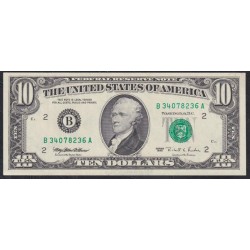 США 10 долларов 1995 г. Серия B (UNITED STATES OF AMERICA 10 Dollars 1995, Seria B) P 499: UNC