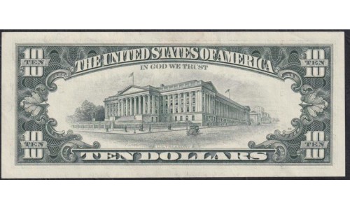 США 10 долларов 1995 г. Серия E (UNITED STATES OF AMERICA 10 Dollars 1995, Seria E) P 499: UNC